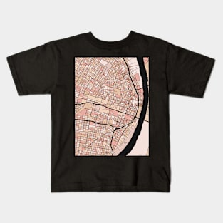 St. Louis Map Pattern in Soft Pink Pastels Kids T-Shirt